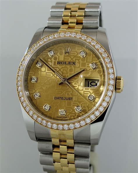 18k gold mens buick rolex|rolex diamond dial.